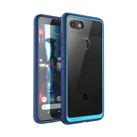 Google Pixel 3 Unicorn Beetle Style Protective Clear Case with TPU Bumper-Blue