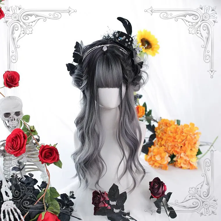 HARAJUKU LOLITA GRAY MIXTURE LONG CURLY WIG BY70166