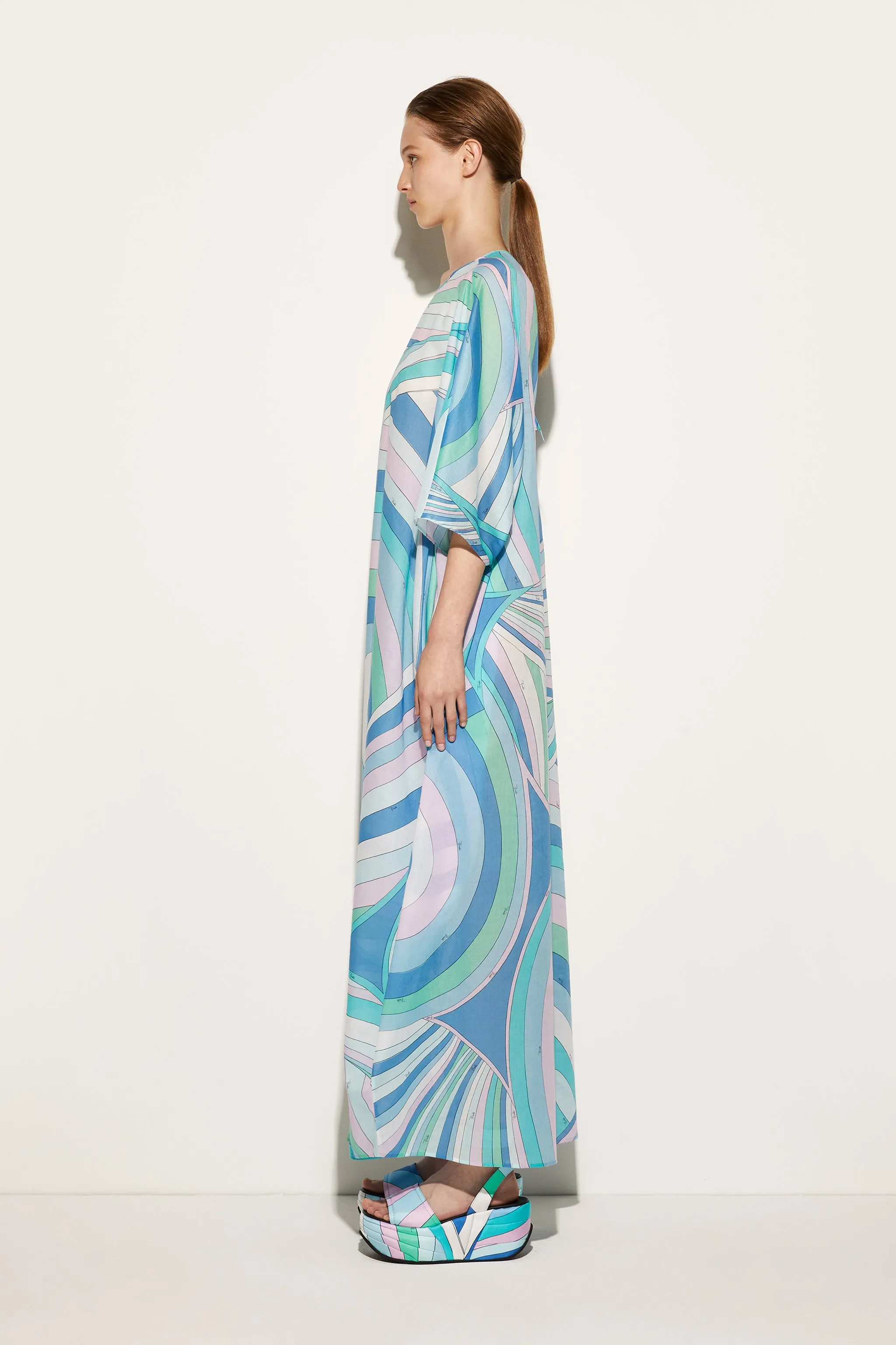 Iride-Print Cotton Kaftan