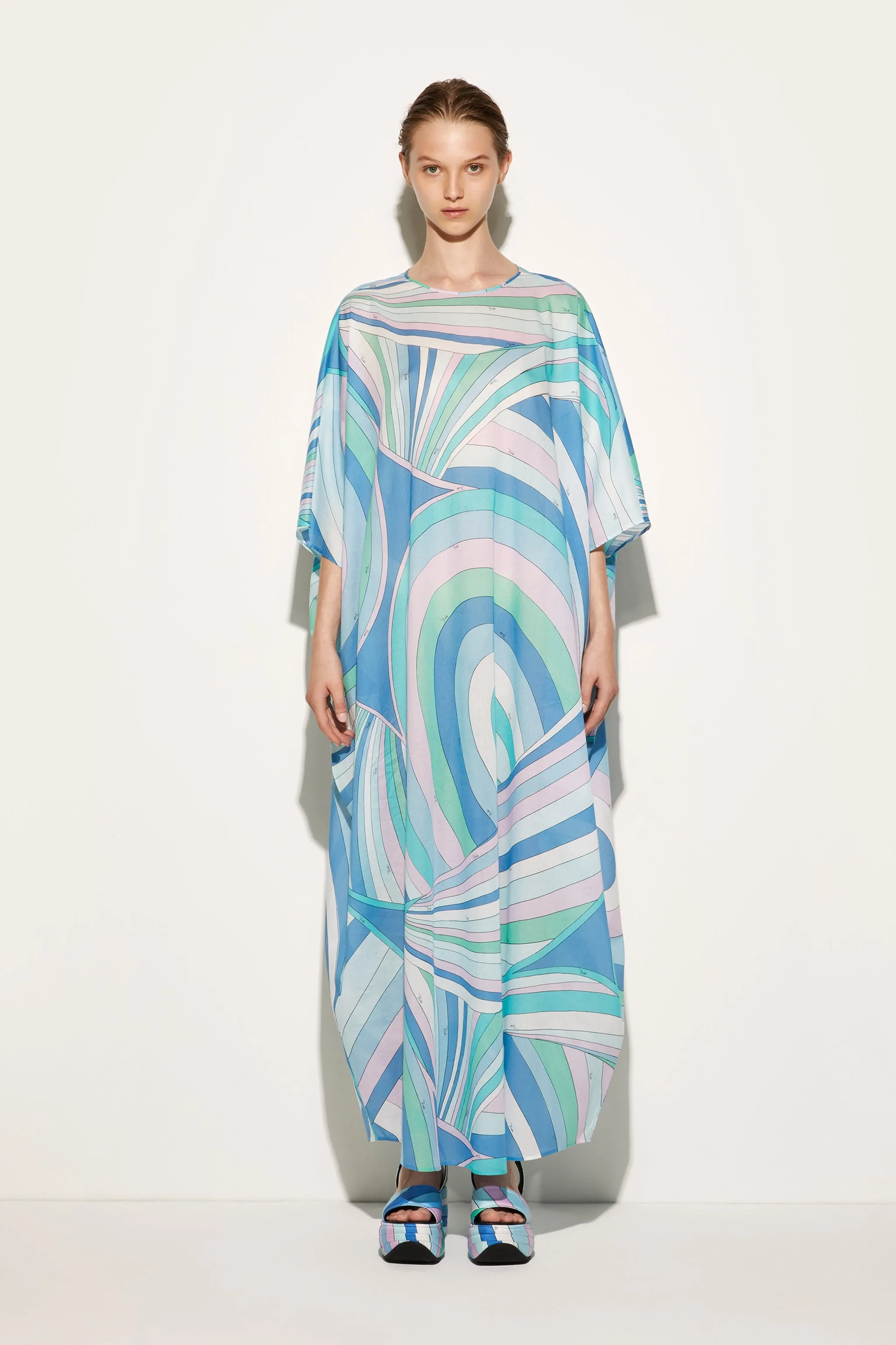 Iride-Print Cotton Kaftan