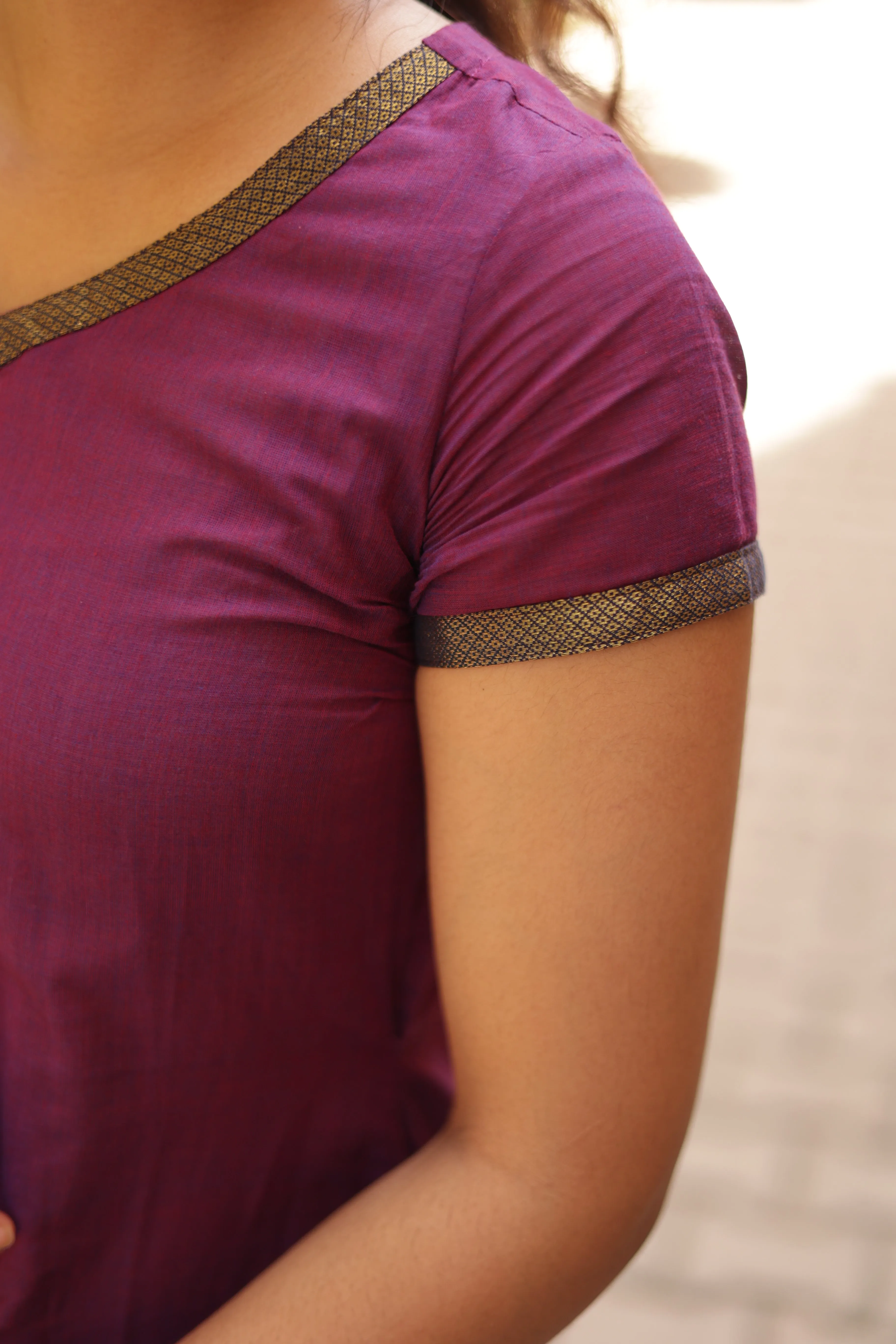 Kaakha Kaakha Jyotika Plum (Kurti Dupatta)