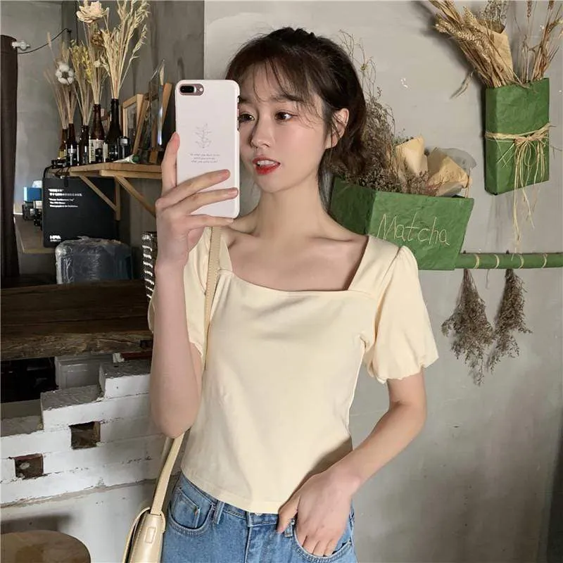 Kawaii Square Collar Slim-cut Shirt