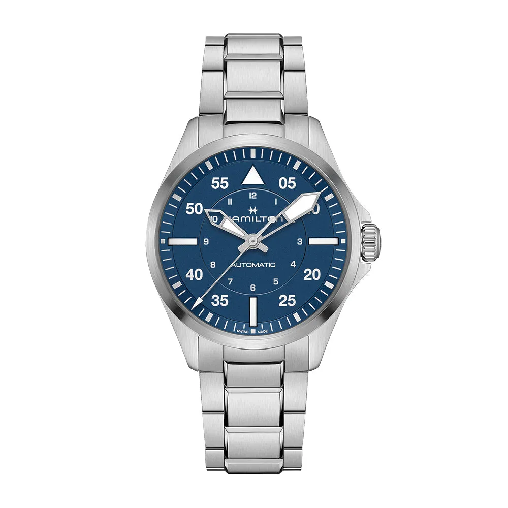 Khaki Aviation Pilot Auto 39mm - Blue on Bracelet