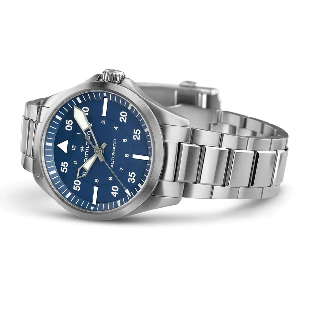 Khaki Aviation Pilot Auto 39mm - Blue on Bracelet