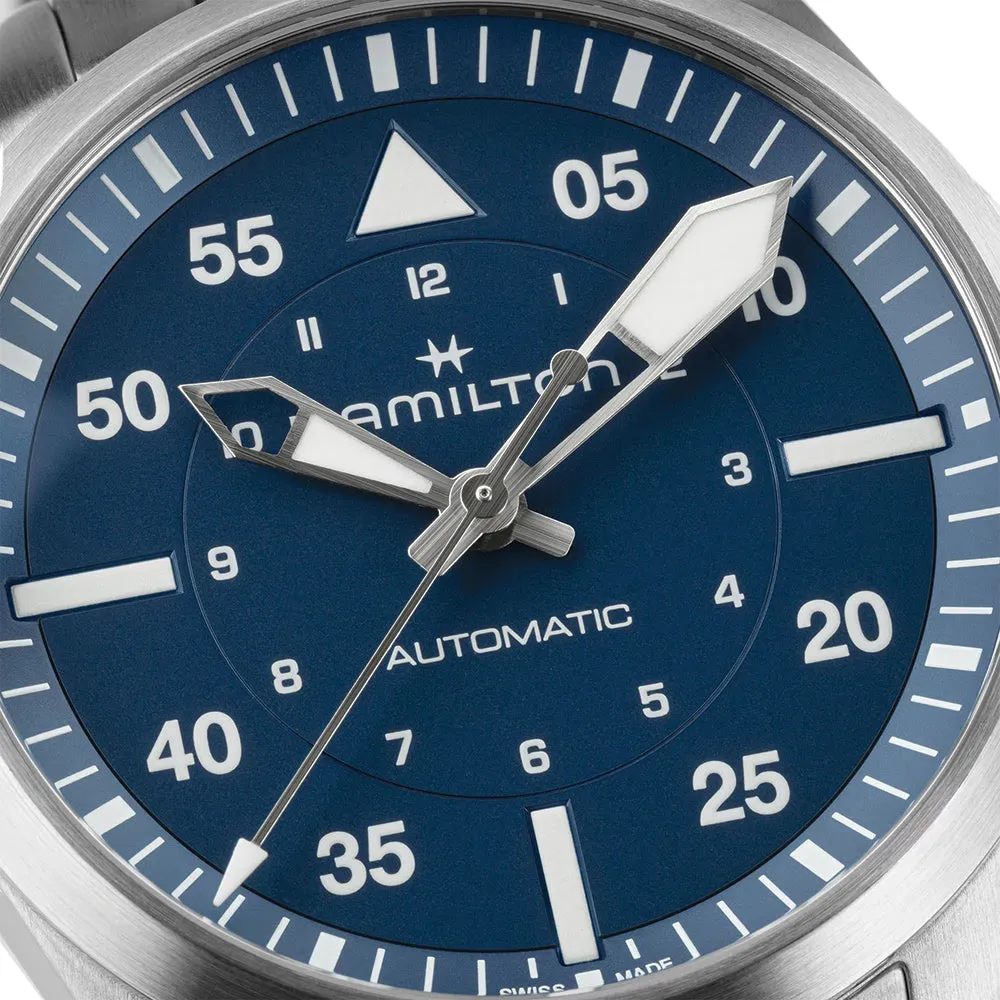 Khaki Aviation Pilot Auto 39mm - Blue on Bracelet