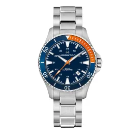 Khaki Navy Scuba Auto Blue Dial Orange Accents