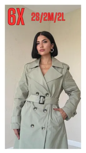 Long Belted Trench Coat - Khaki - 2*S / 2*M / 2*L