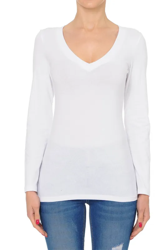 Long Sleeve V Neck Top