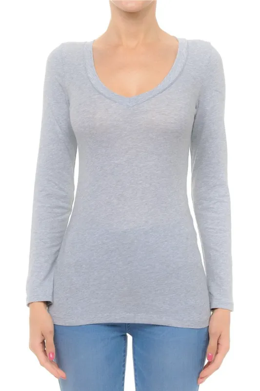 Long Sleeve V Neck Top