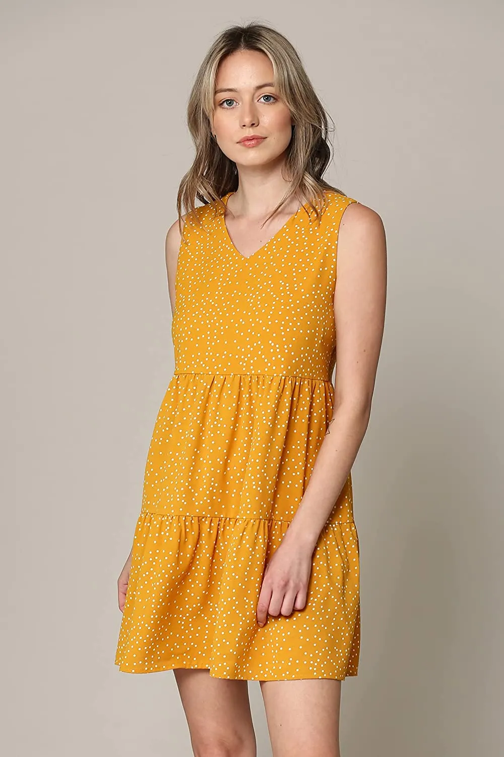 Made By Johnny Casual Flowy Swing Shift Tank Tiered Dress