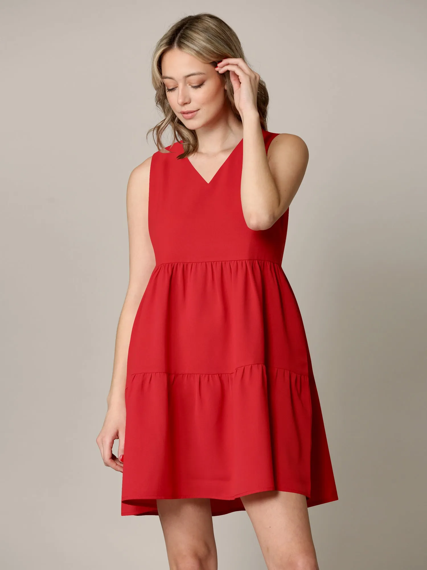 Made By Johnny Casual Flowy Swing Shift Tank Tiered Dress