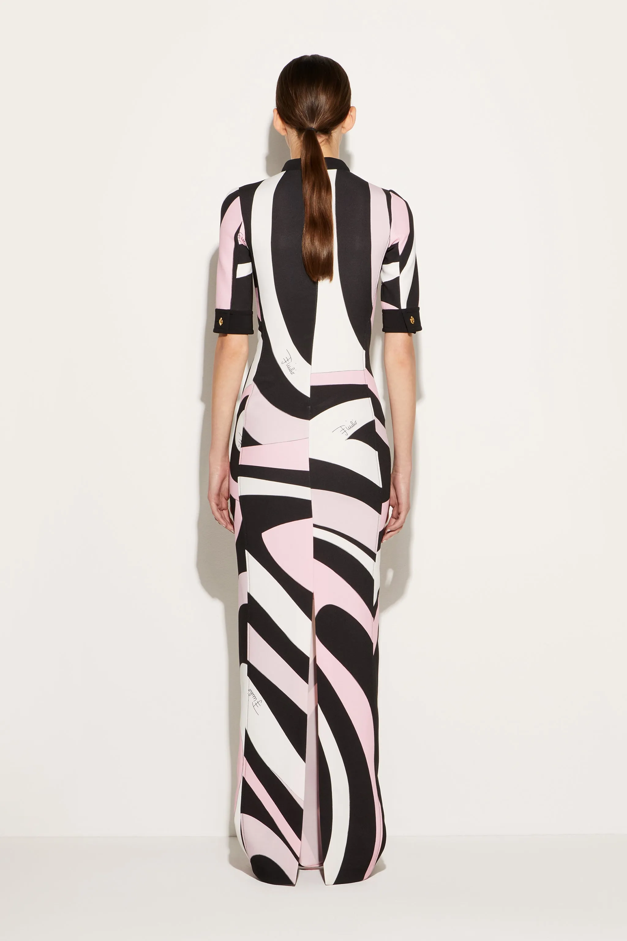 Marmo-Print Long Dress