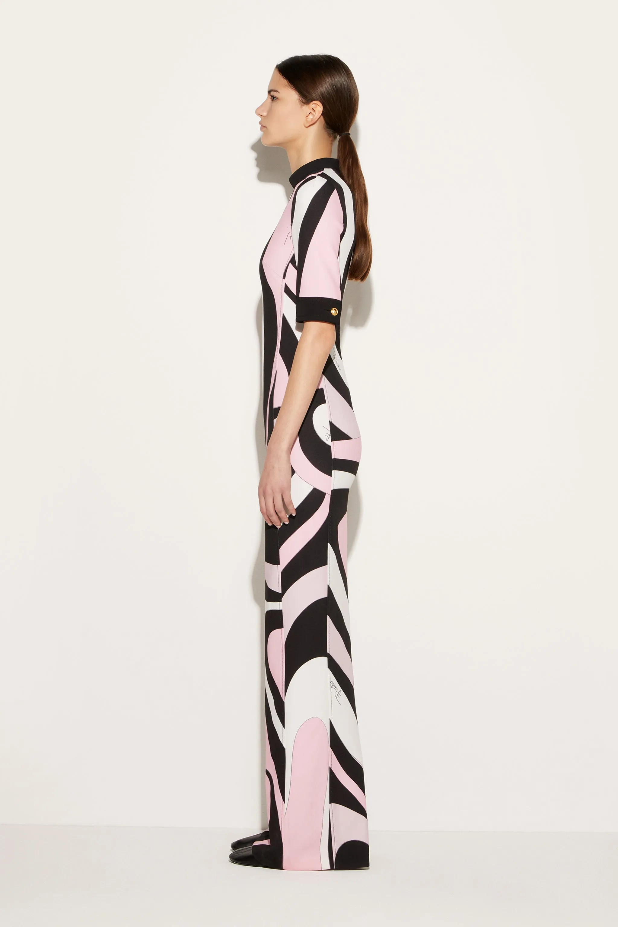 Marmo-Print Long Dress