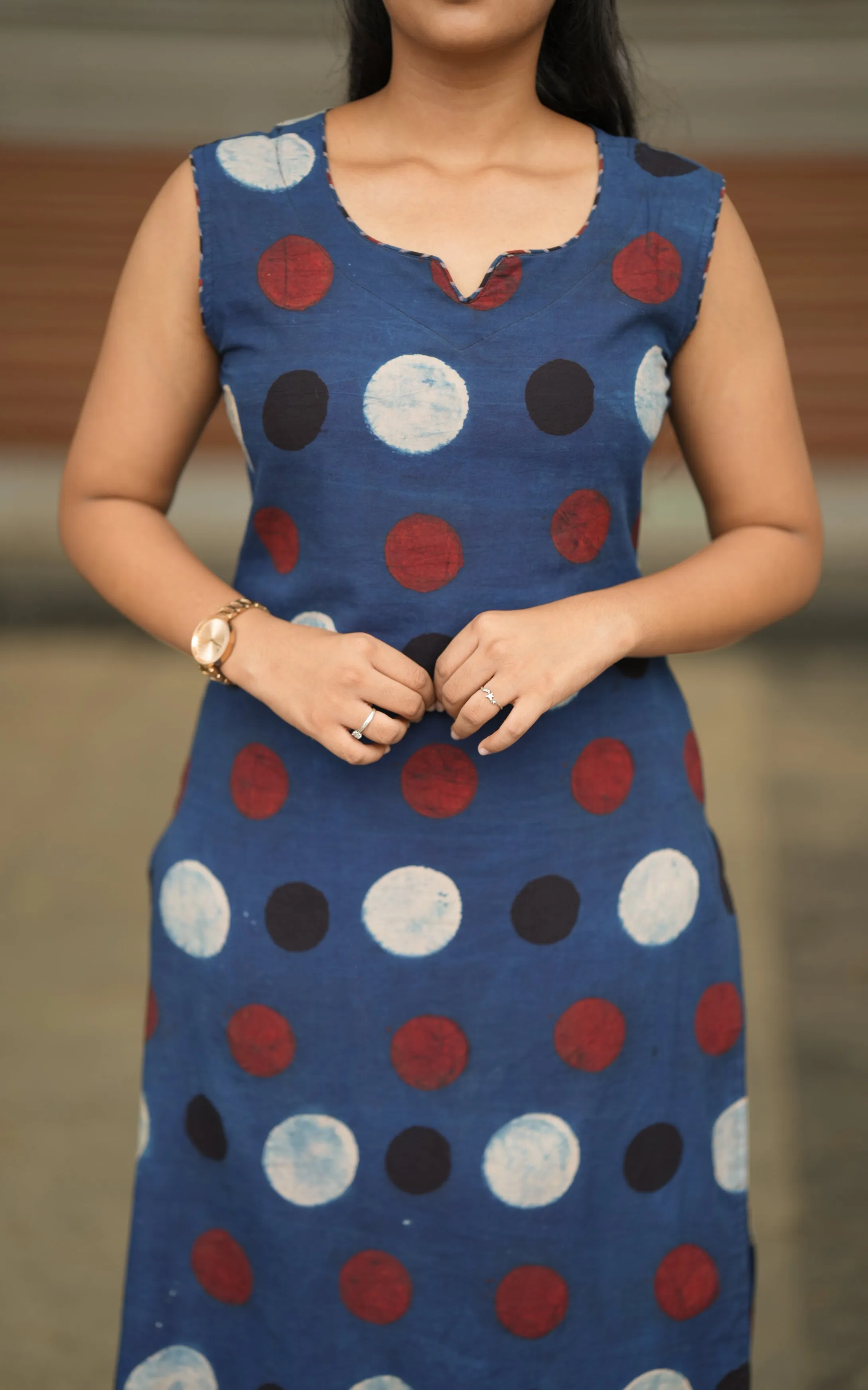 Mars Navy Blue & White (Kurti Pant)