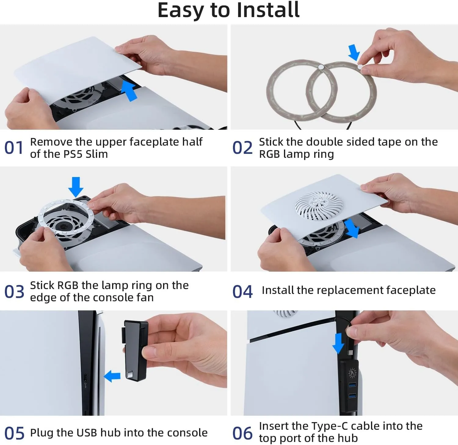 Mcbazel RGB LED Front Cover for PS5 Slim Console