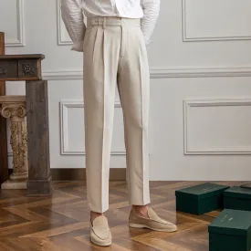 Men's Mid-high Waist Straight Leg Anti-wrinkle trousers