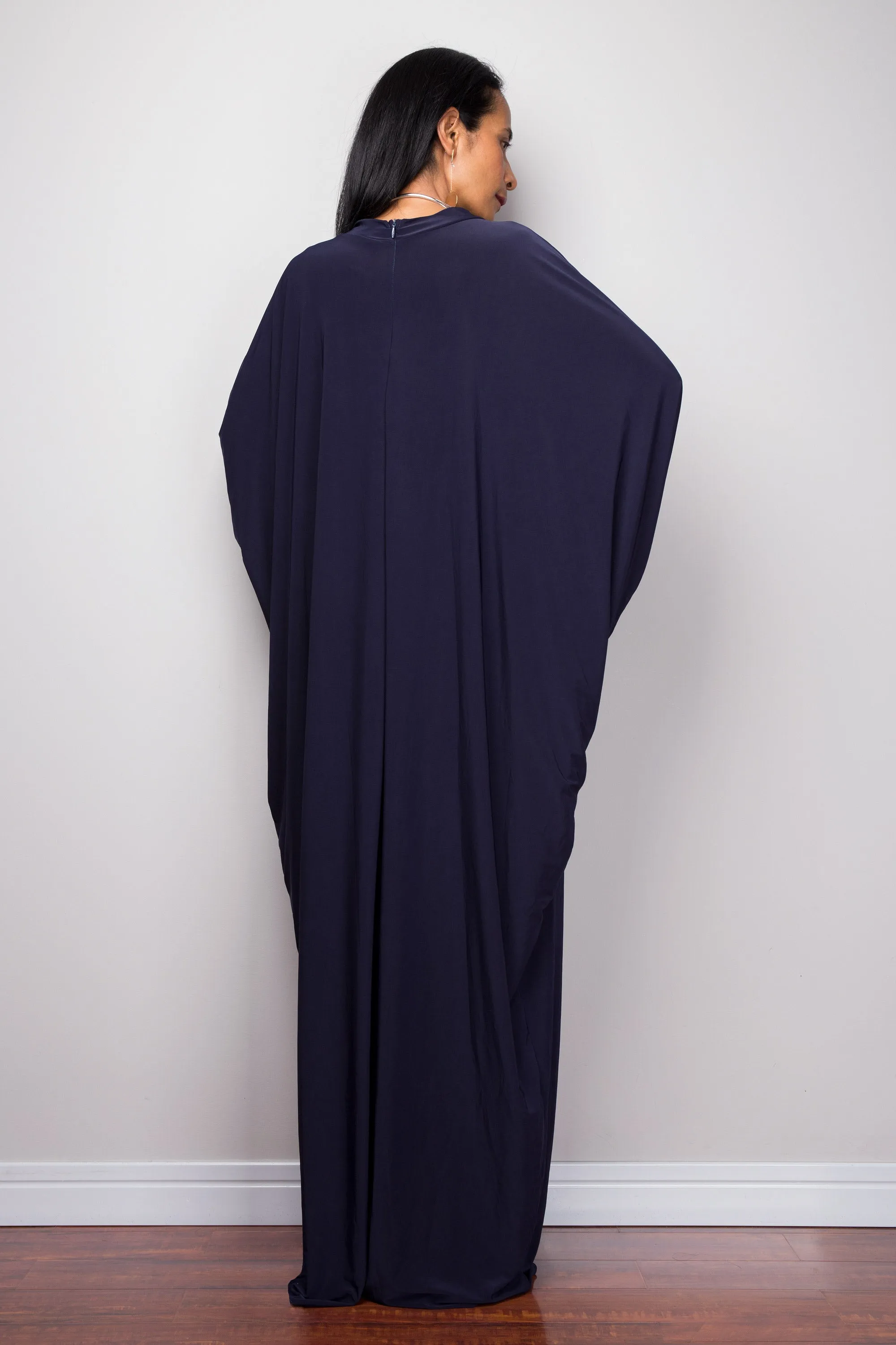 Navy Blue Modest Kaftan Dress