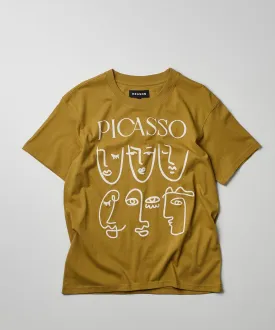 Picasso Faces Short Sleeve Tee - Khaki