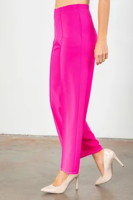 Pink Wide Leg Ankle Pant