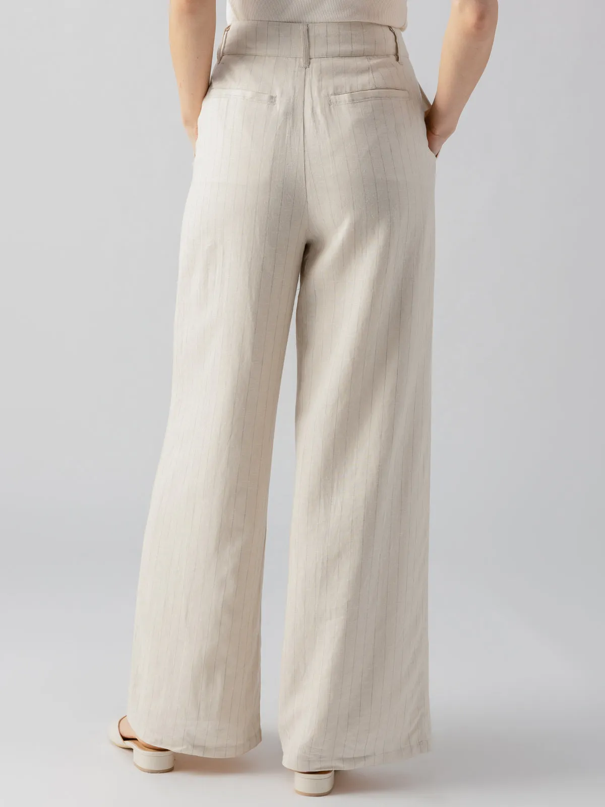 Pleat Up High Rise Trouser Vineyard Stripe