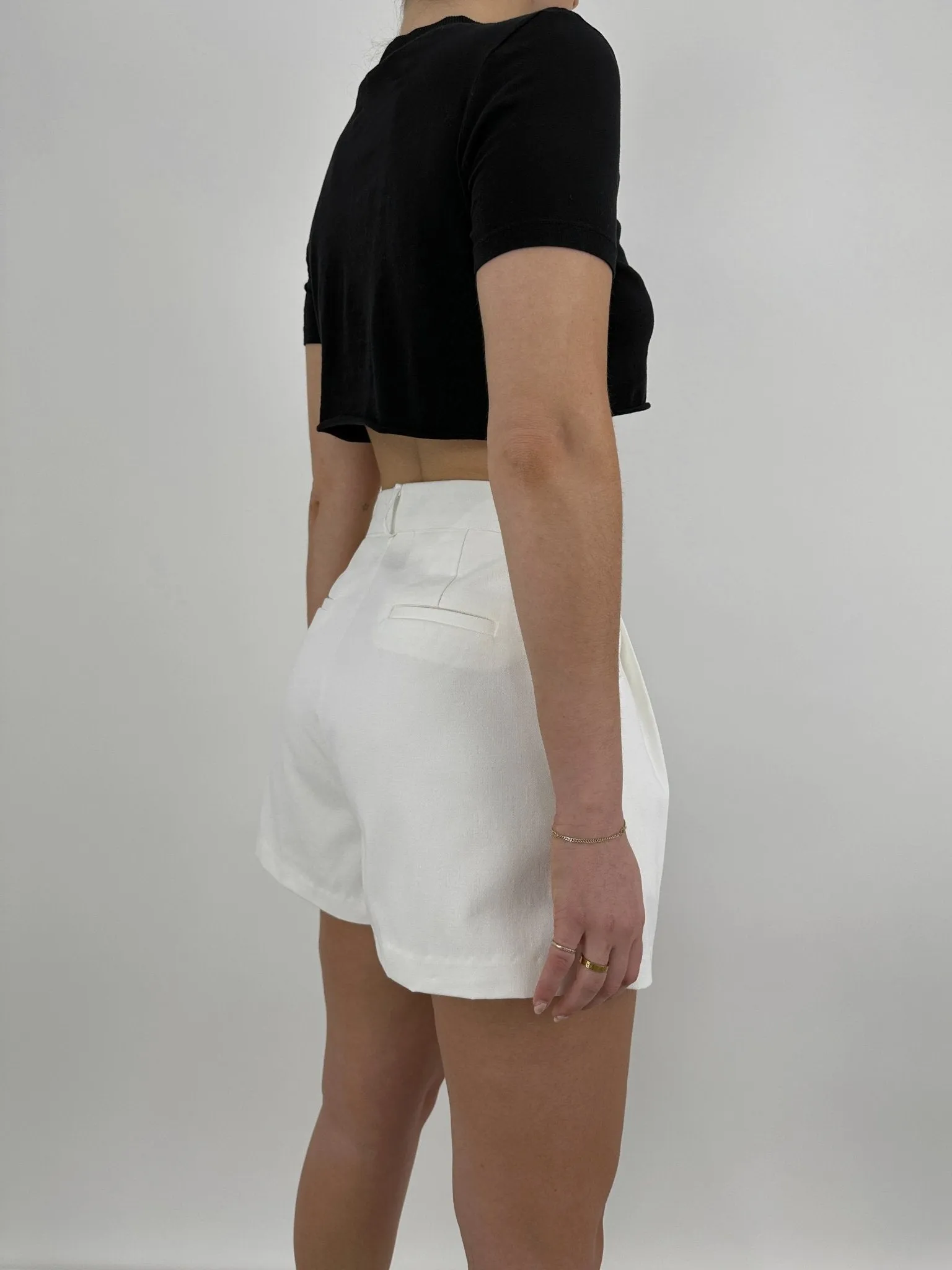 Pleated Wide Leg Trouser Shorts