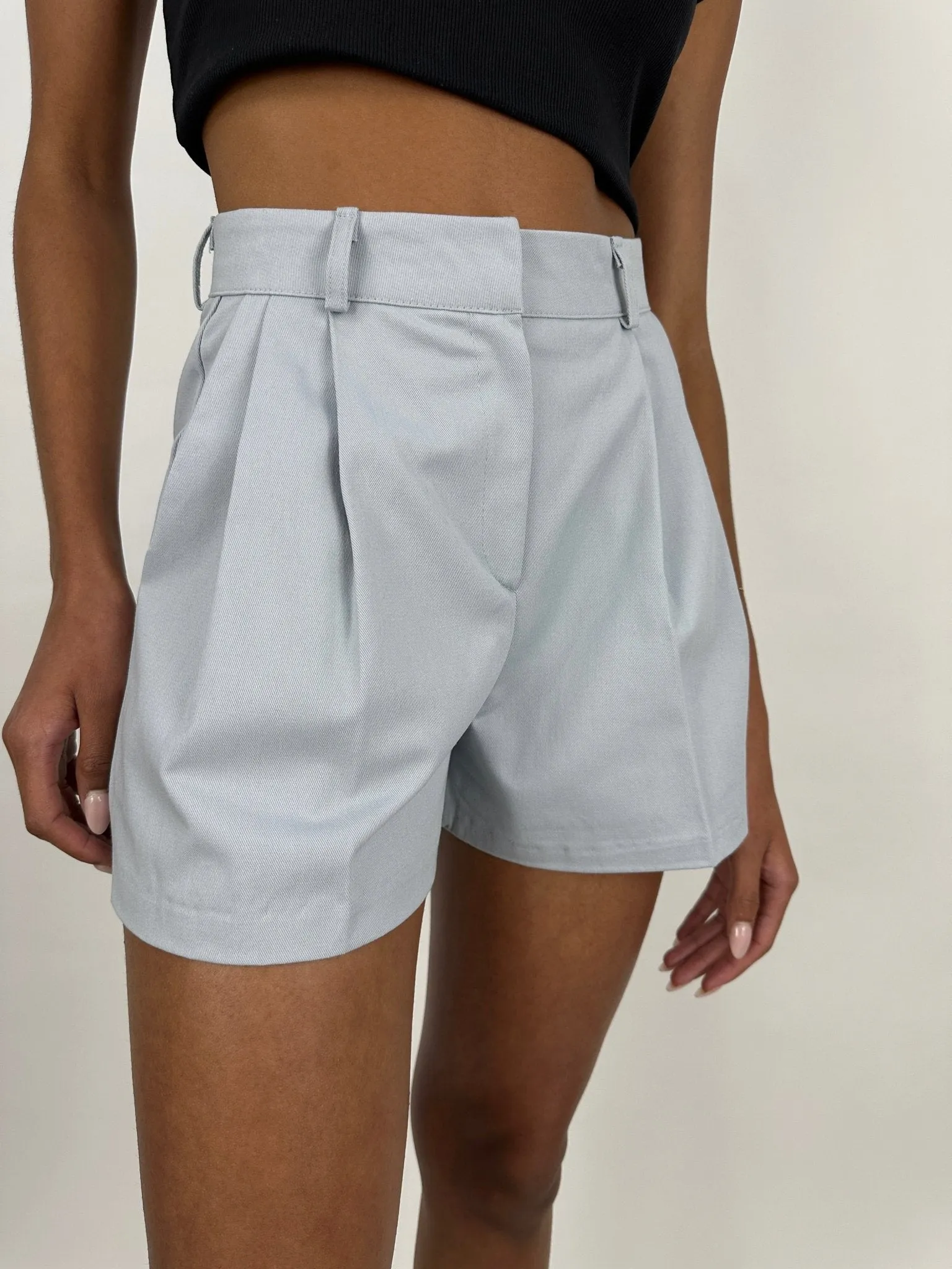 Pleated Wide Leg Trouser Shorts