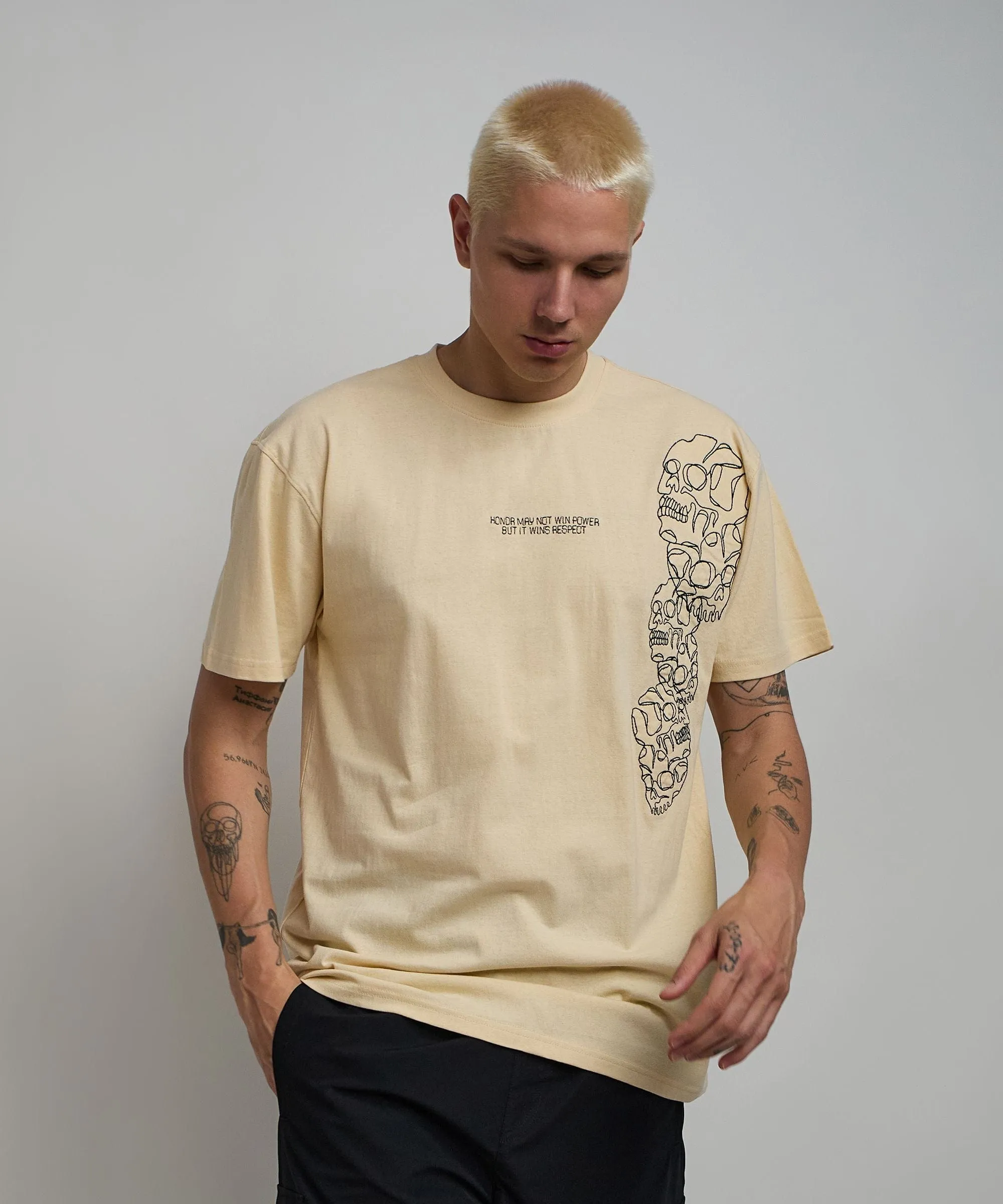 Respect Embroidered Short Sleeve Tee - Khaki