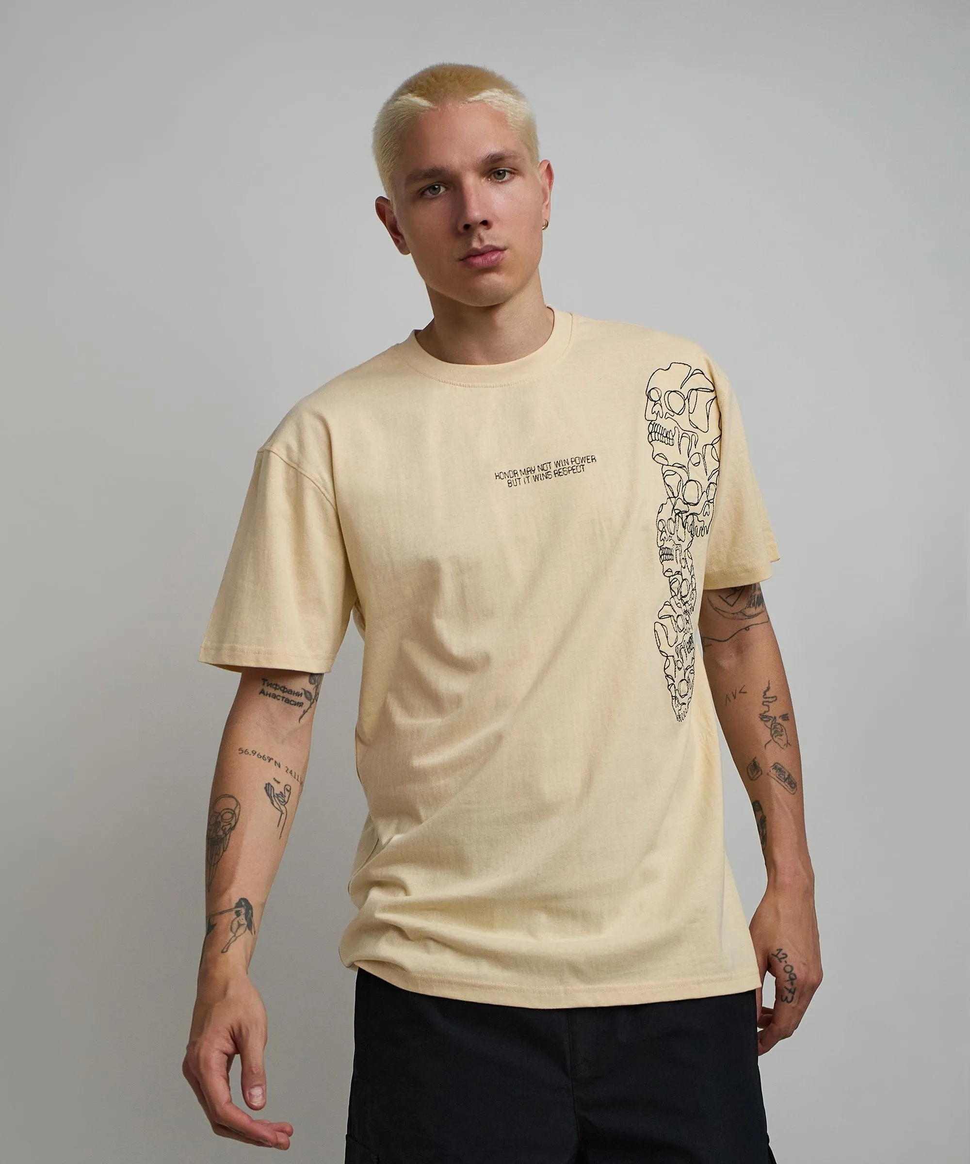 Respect Embroidered Short Sleeve Tee - Khaki