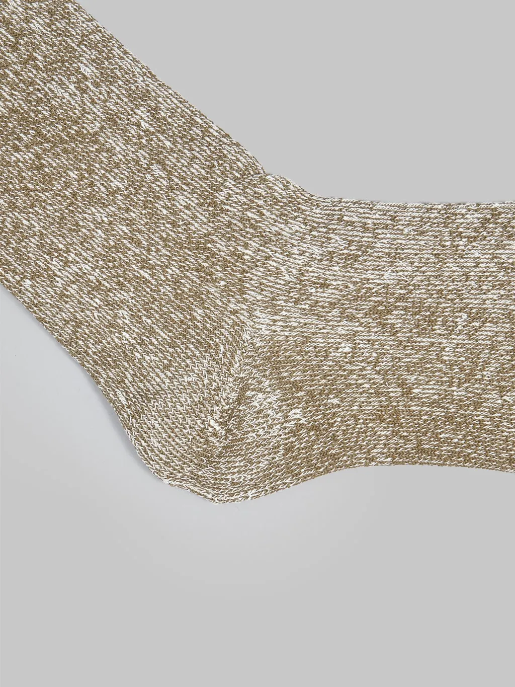 ROTOTO Double Face Crew Socks "Silk & Cotton" Olive/Dark Khaki