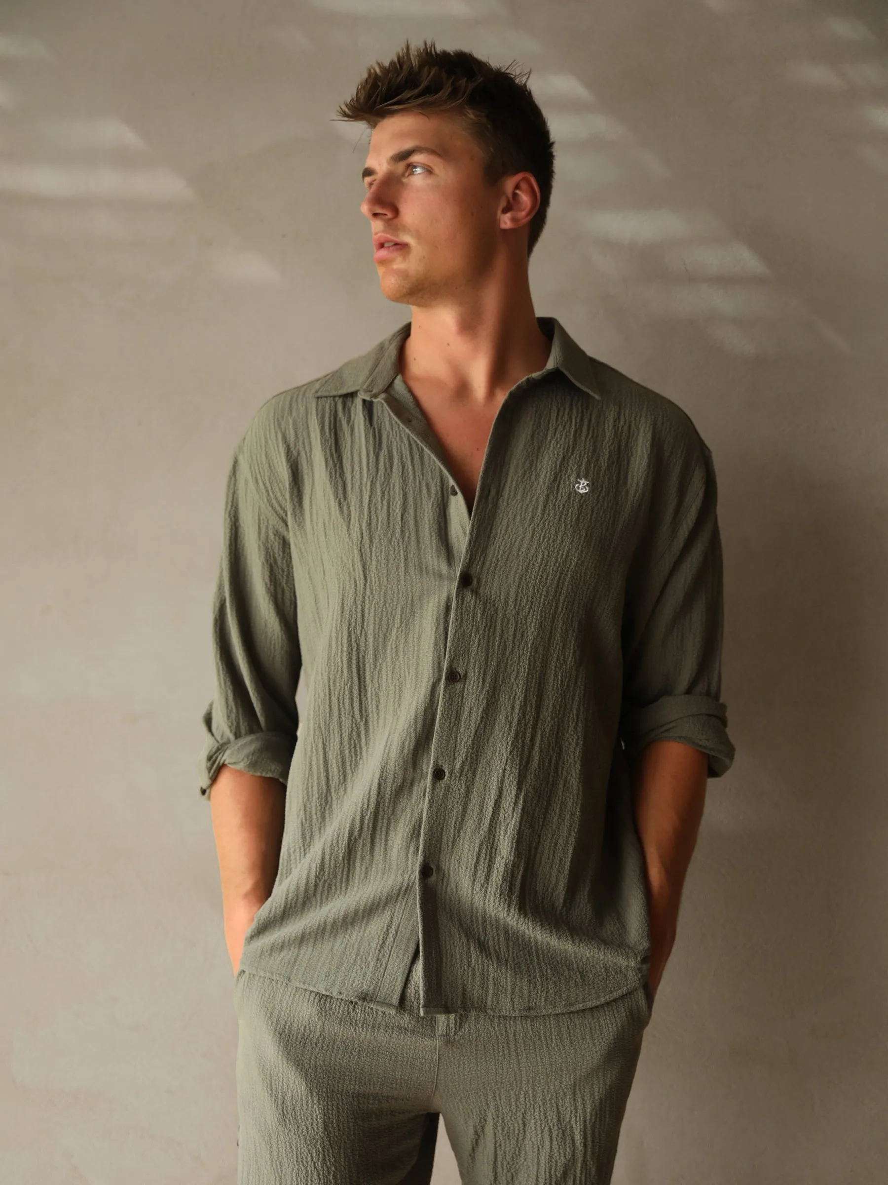 Salvatore Long Sleeve Shirt - Khaki