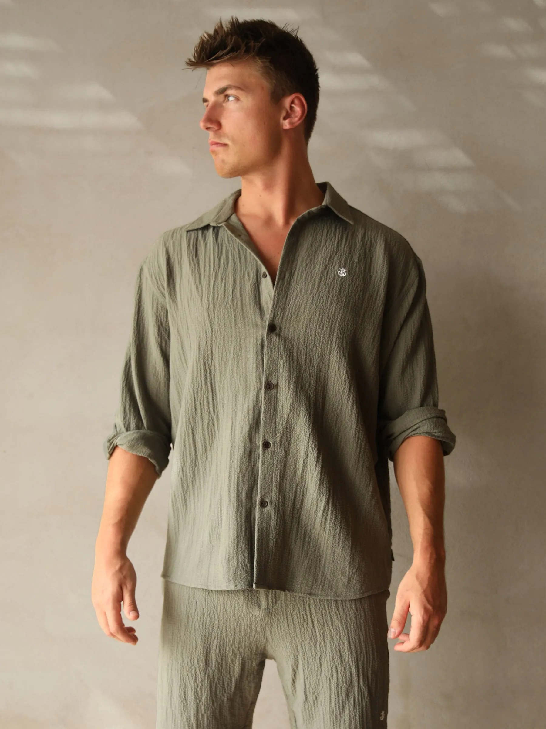 Salvatore Long Sleeve Shirt - Khaki