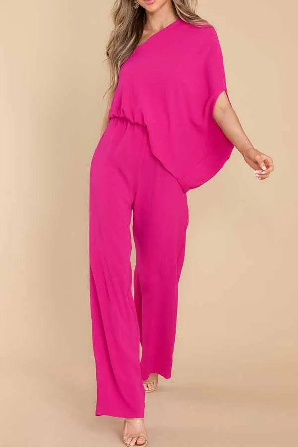 Slim drape high waist casual jumpsuit