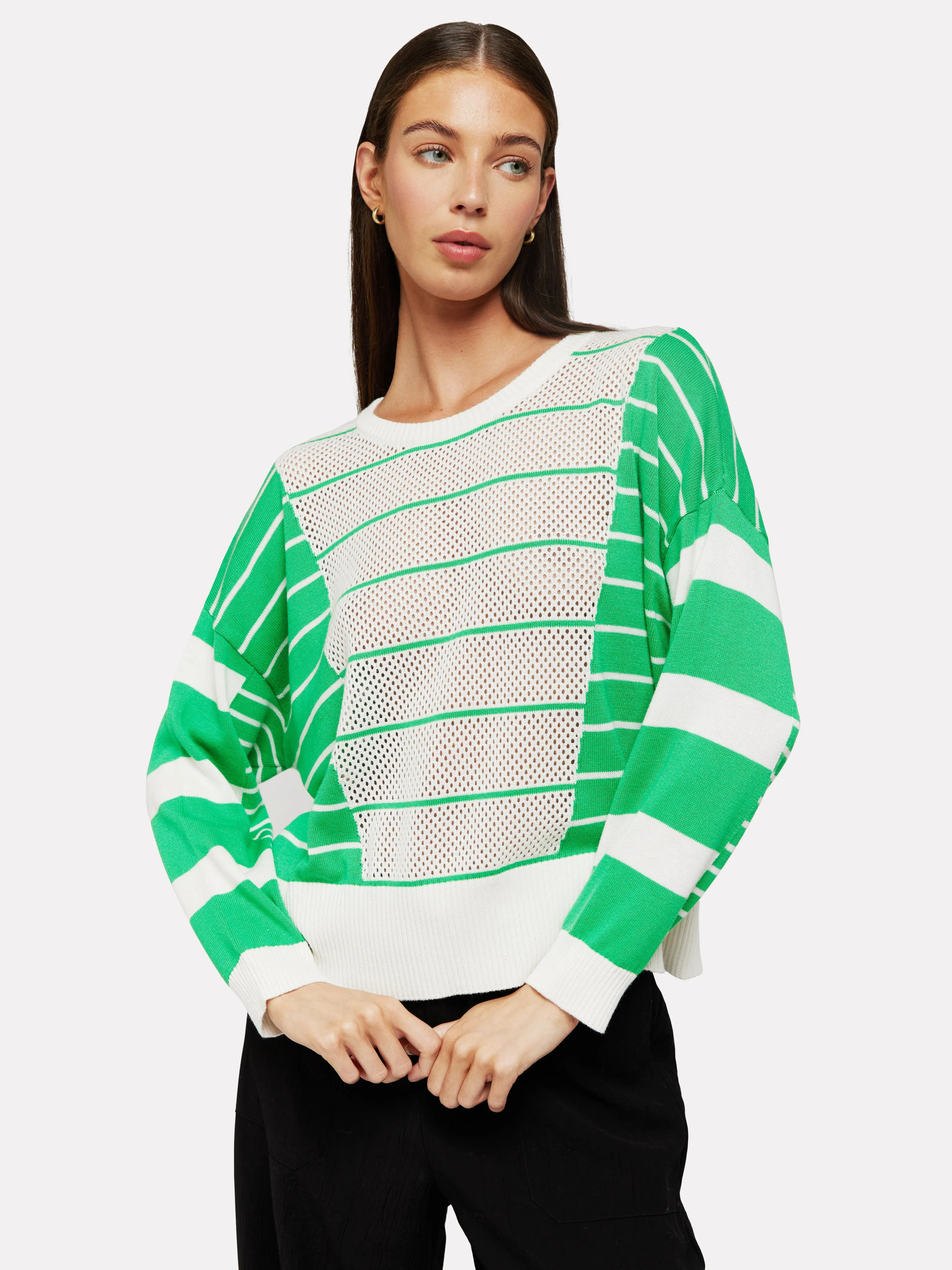 Stripe Open Stitch Sweater