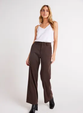 Sydney Wide Leg Pant - Chestnut Brown