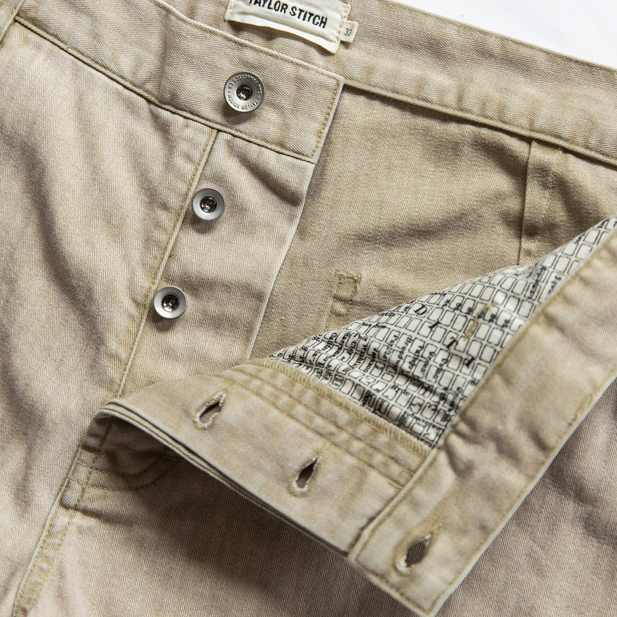 The Camp Short in Khaki Herringbone