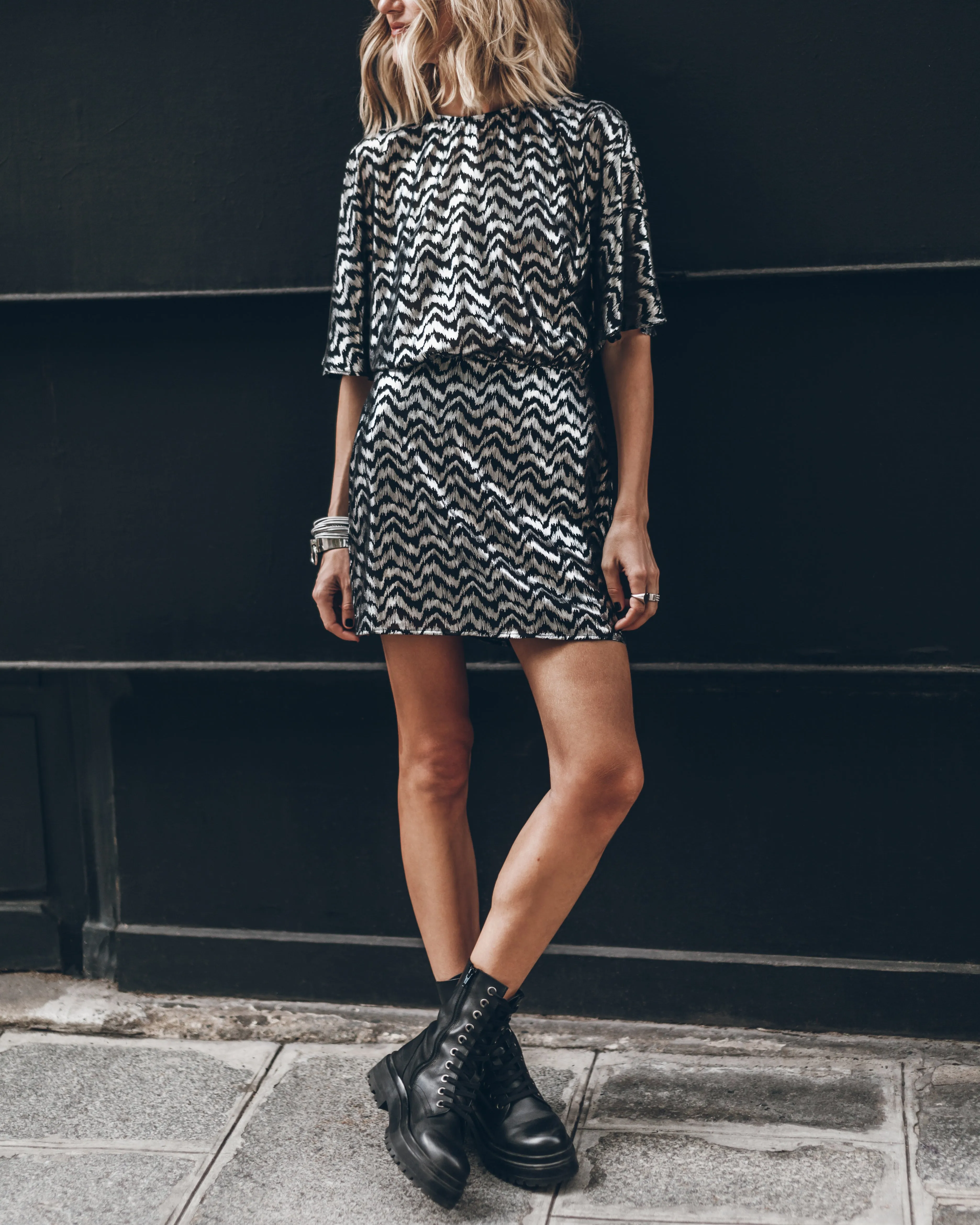 The Short Metallic Dress