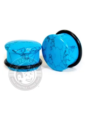 Turquoise Single Flared Stone Plugs