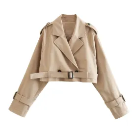 Uniwim 2024 fall fashion trends Spring and Autumn New Women's Style with Belt Long Sleeve Short Casual Trench Coat